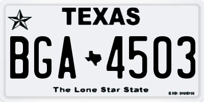 TX license plate BGA4503