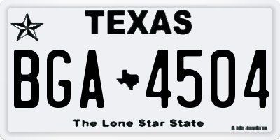 TX license plate BGA4504