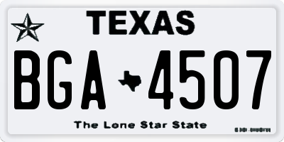 TX license plate BGA4507