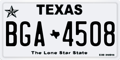 TX license plate BGA4508