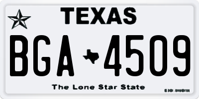 TX license plate BGA4509