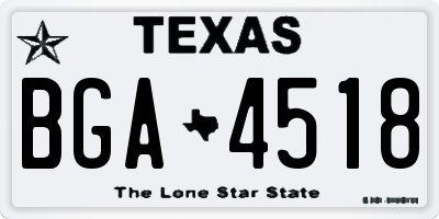 TX license plate BGA4518