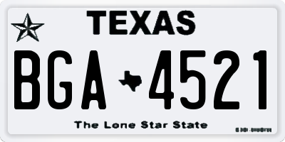 TX license plate BGA4521