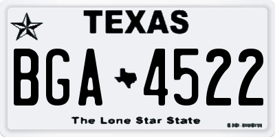 TX license plate BGA4522