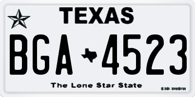 TX license plate BGA4523