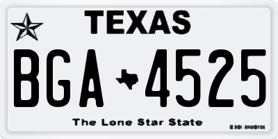 TX license plate BGA4525