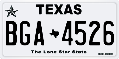 TX license plate BGA4526