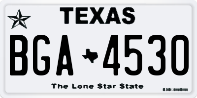 TX license plate BGA4530