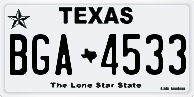 TX license plate BGA4533