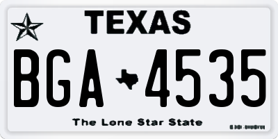TX license plate BGA4535