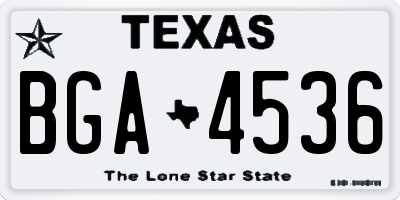 TX license plate BGA4536