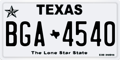 TX license plate BGA4540
