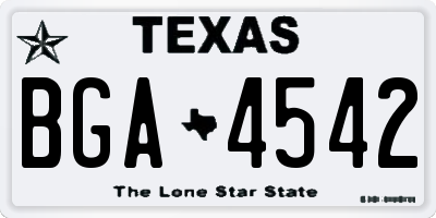 TX license plate BGA4542