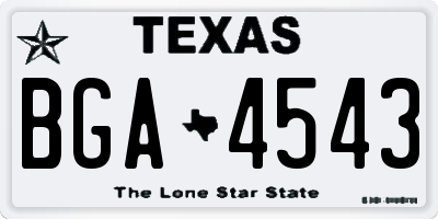 TX license plate BGA4543