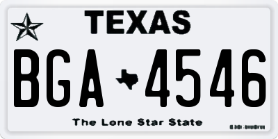 TX license plate BGA4546