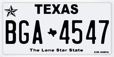 TX license plate BGA4547