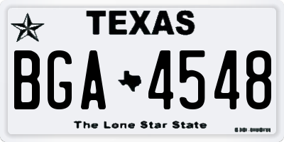 TX license plate BGA4548