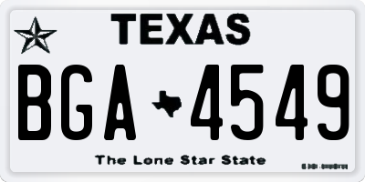 TX license plate BGA4549