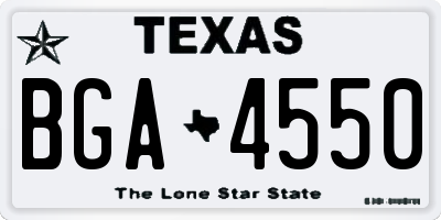 TX license plate BGA4550