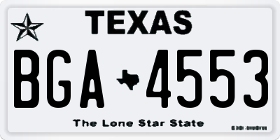 TX license plate BGA4553