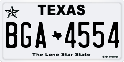 TX license plate BGA4554