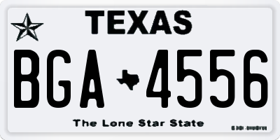 TX license plate BGA4556