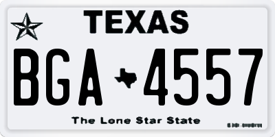 TX license plate BGA4557