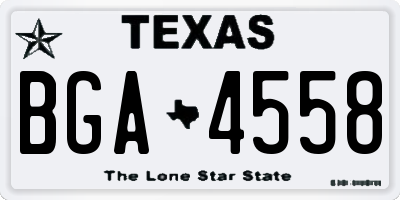 TX license plate BGA4558