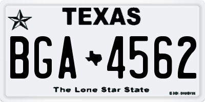 TX license plate BGA4562