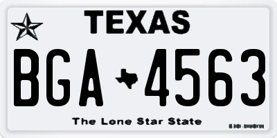 TX license plate BGA4563