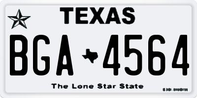 TX license plate BGA4564