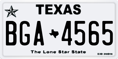 TX license plate BGA4565