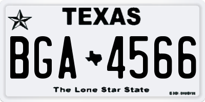 TX license plate BGA4566