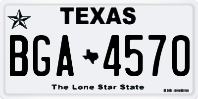 TX license plate BGA4570