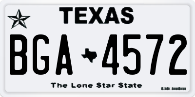 TX license plate BGA4572