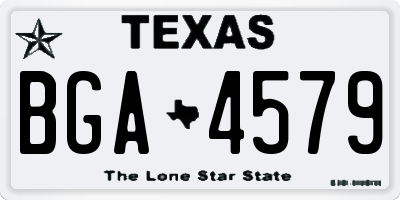 TX license plate BGA4579