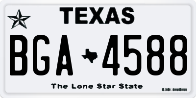 TX license plate BGA4588