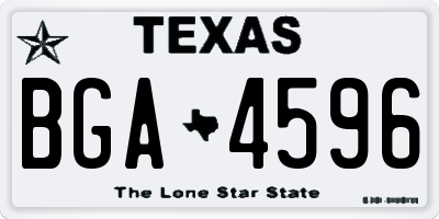 TX license plate BGA4596