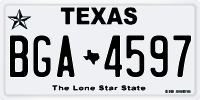 TX license plate BGA4597