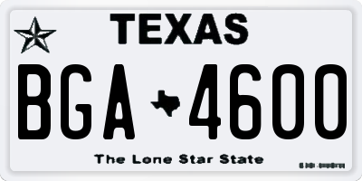 TX license plate BGA4600