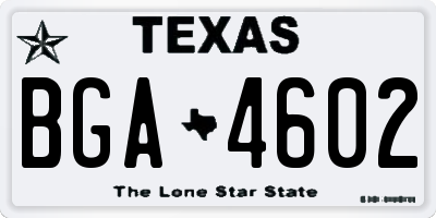 TX license plate BGA4602