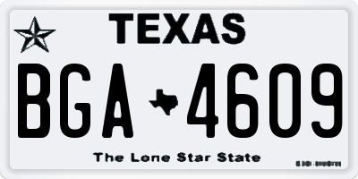 TX license plate BGA4609