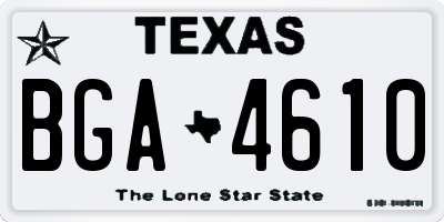 TX license plate BGA4610