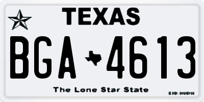 TX license plate BGA4613