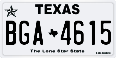 TX license plate BGA4615