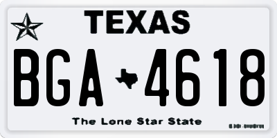 TX license plate BGA4618