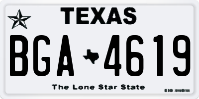 TX license plate BGA4619