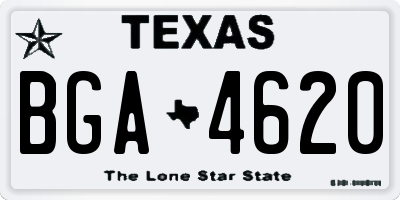 TX license plate BGA4620