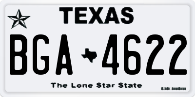 TX license plate BGA4622