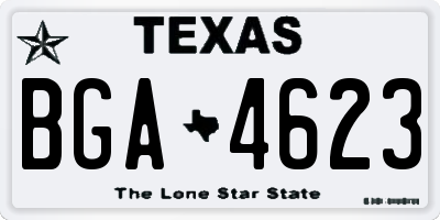 TX license plate BGA4623